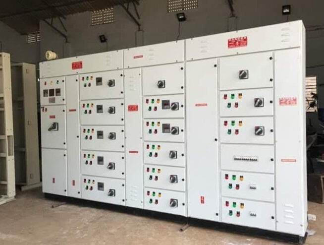 Industrial electrical control panel setup