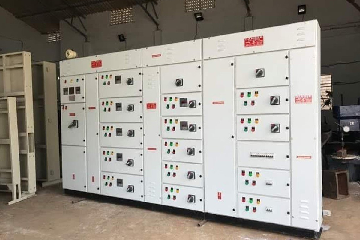 Industrial electrical control panel setup