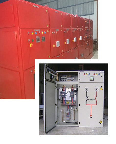 Electrical control panels in industrial setting
